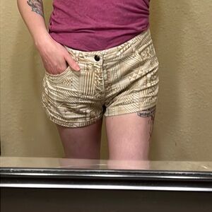 High Wasted Shorts with Cute Geometric/Aztec like Pattern!